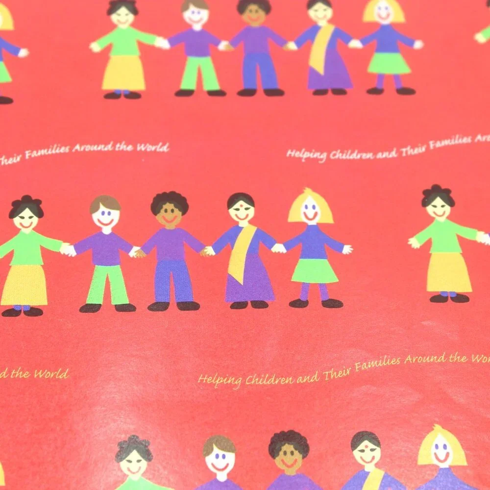 Children Of The World Kids Vintage Gift Wrapping Sheet Childrens Federation 1994